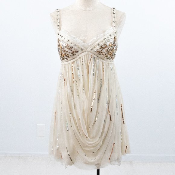 Vintage Dresses Vintage Y2k S Boho Glam Party Dress White Ivory